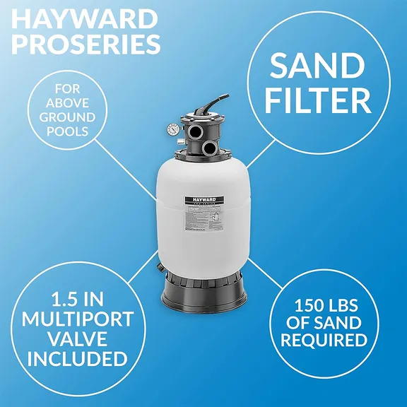 Hayward ProSeries, Sand Filter, Above-Ground Pools 18" with 1.5HP