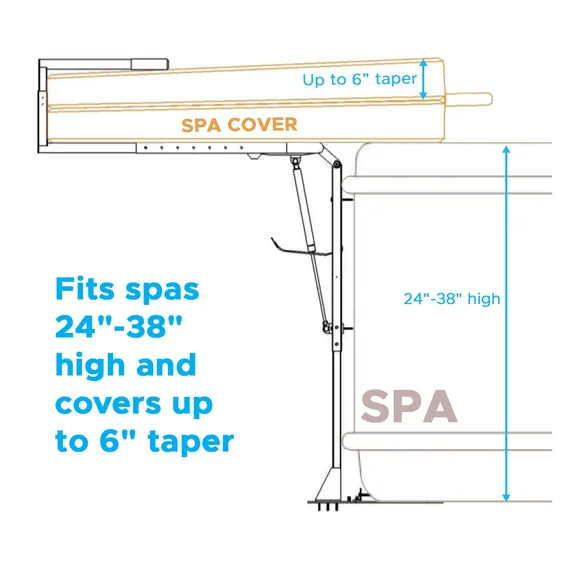 Puri Tech Cradle Undermount Cover Removal System for Hot Tubs and Spas - Black