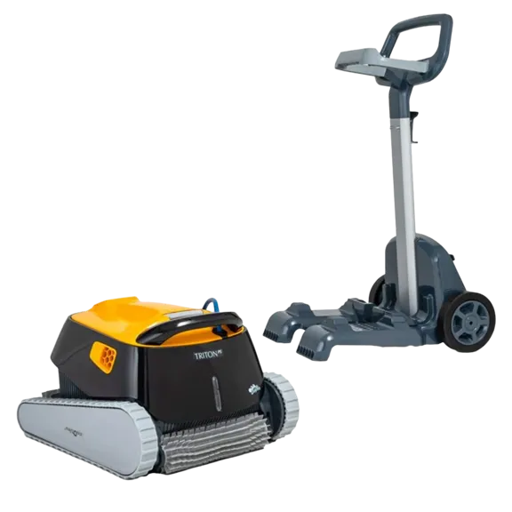 Dolphin Triton PS Inground Robotic Pool Vacuum Cleaner, Universal Caddy Dolphin Triton