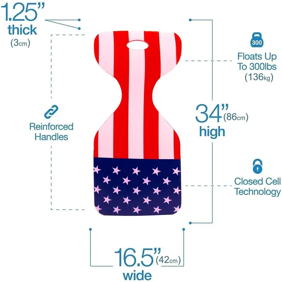 VOS Phoenix Graphic Printed Saddle Water Floats, Stars & Stripes, 2-Pack