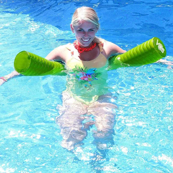 VOS Mega Foam Wavy Pool Noodle, Neon Green