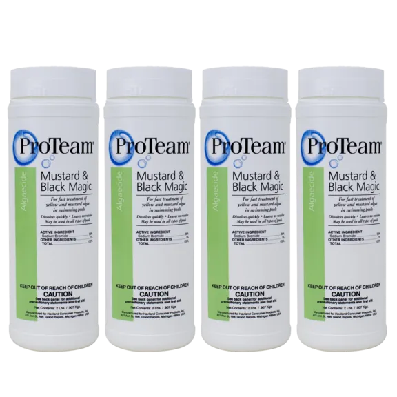 ProTeam Swimming Pool Algae Remover, Mustard and Black Magic Formula, 2 lbs (Pack of 4)