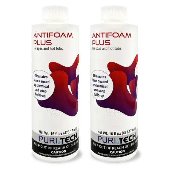 Puri Tech Spa Concentrated Anti-Foam Plus, All-Purpose Surface Cleaner Fast-Acting Formula for Spa and Hot Tub Dirt and Grime 16oz (Pack of 2)