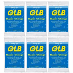 GLB Super Charge Shock Oxidizer for Pool Cleaning, 1 lb Bag (Pack of 6)