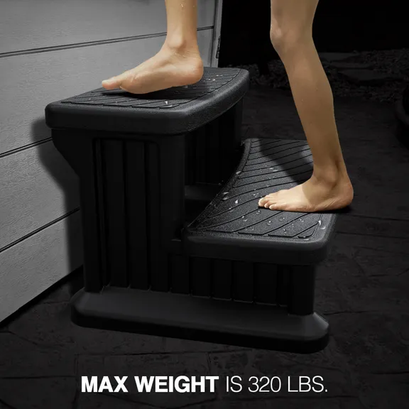 Puri Tech 100 Series Universal Outdoor Steps No Slip Grip Support, Extra Large, Black