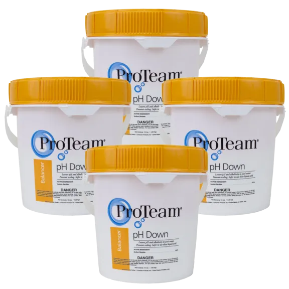ProTeam 10 lb pH Down 4-Pack - Swimming Pool pH and Alkalinity Lowering Solution