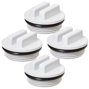 Hayward Threaded Concrete Pool Drain Plug with O-Ring, 1.5" MPT, White (Pack of 4)