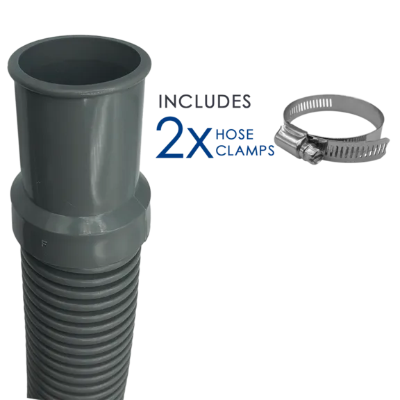 Puri Tech Heavy Duty Above Ground Pool Filter Hose with Clamps, 1.5 Inch x 6 ft