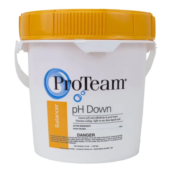 ProTeam pH Down Lowers Pool pH and Alkalinity Levels for Swimming Pools 10 lb
