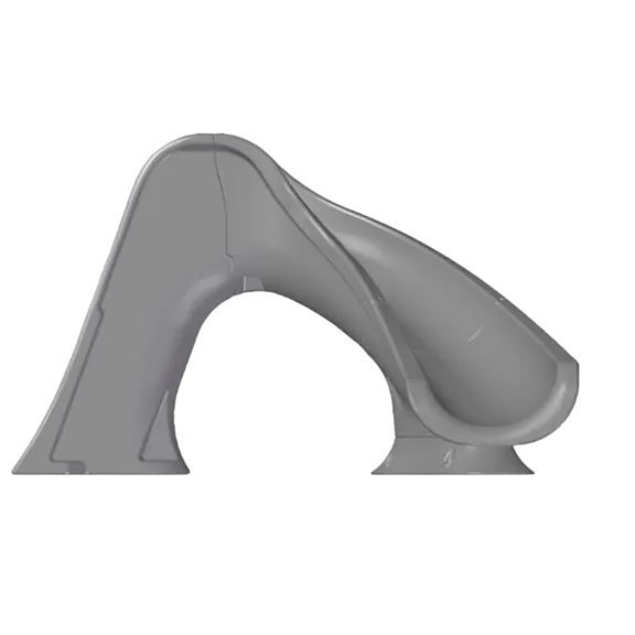 Global Pool Products SPLASH Inground Swimming Pool Water Slide Deck Mounted, Right Curve Turn Gray