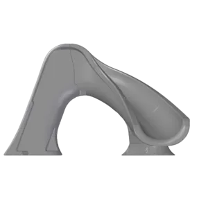 Global Pool Products SPLASH Inground Swimming Pool Water Slide Deck Mounted, Right Curve Turn Gray
