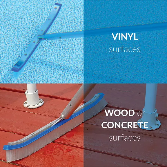 Blue Devil Deluxe All Metal Pool Brush Nylon Bristle 18" Strong B3518