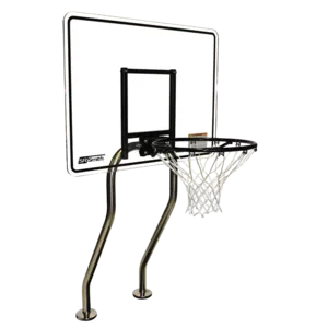 S.R. Smith Swim-N-Dunk Dual Post Swimming Pool Basketball Rim, Net, and Hardware with Anchors