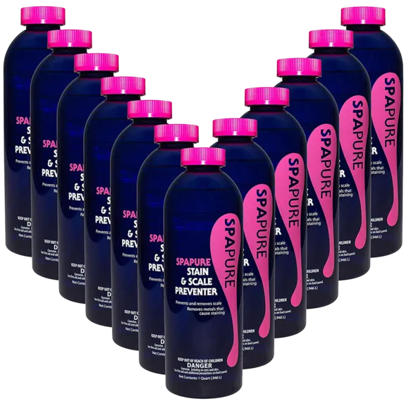 SpaPure Stain and Scale Preventer Remover Liquid Bottle 1 Pint (Pack of 12)