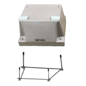 Global Pool Products Inground Swimming Pool Diving Board Stand - 4 Bolt Base Replacement with Jig, 6' or 8', Sand
