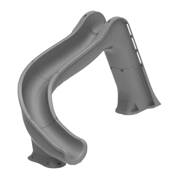 Global Pool Products Deck Mounted Inground Swimming Pool Water Slide Left Curve, Grey