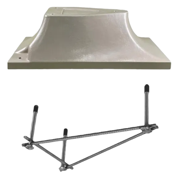 Global Pool Products 6ft Diving Board Stand with Jig, Sand - 3 Bolt Base Replacement for Inground Pools