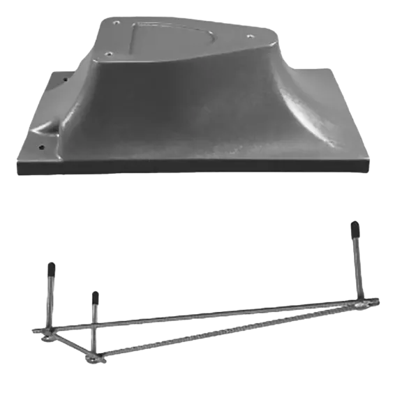 Global Pool Products 3 Bolt Base Replacement Stand - with Jig for 8' Diving Board Inground Swimming Pool - Gray GPP-DB-3B8-G