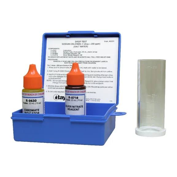 Taylor Technologies Salt Pool and Spa Chloride Argentometric Drop Test Kit, .75 oz Bottles (Pack of 3)