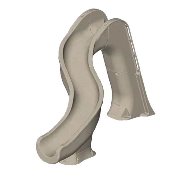 Global Pool Products Deck Mounted Inground Swimming Pool Water Slide Left Curve, Sand