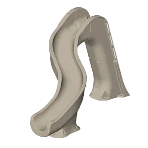 Global Pool Products Deck Mounted Inground Swimming Pool Water Slide Left Curve, Sand