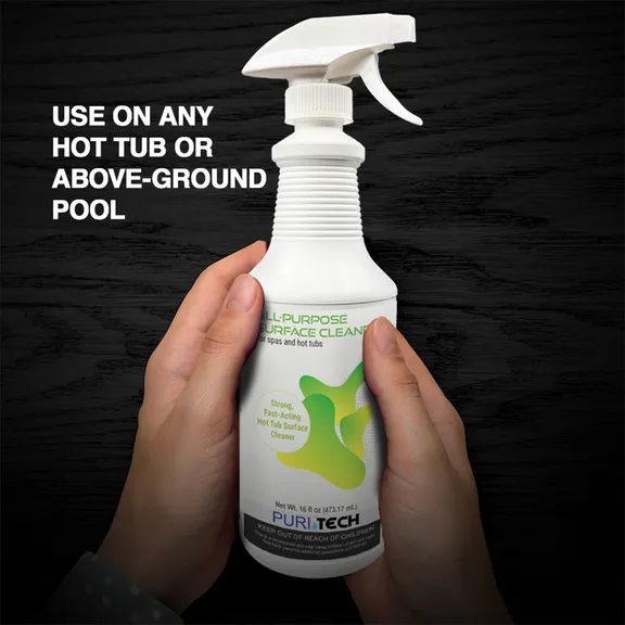 Puri Tech Spa 4-pack All-Purpose Surface Cleaner for Spas and Hot Tubs, Fast Acting Formula, 32oz