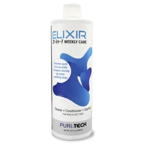 Puri Tech Spa Elixir 3-in-1 Weekly Care Hot Tub and Spa Cleaner, Conditioner, Clarifier for Wall and Pipes 32oz