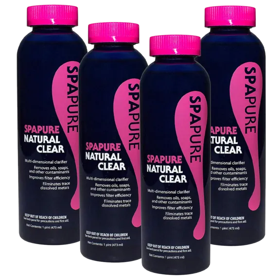 SpaPure Natural Clear Spa and Pool Treatment Solution, Pack of 4