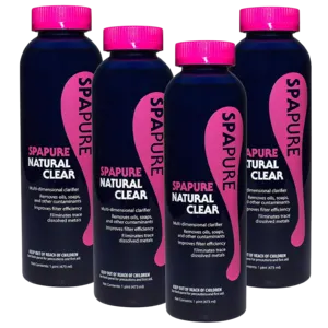 SpaPure Natural Clear Spa and Pool Treatment Solution, Pack of 4
