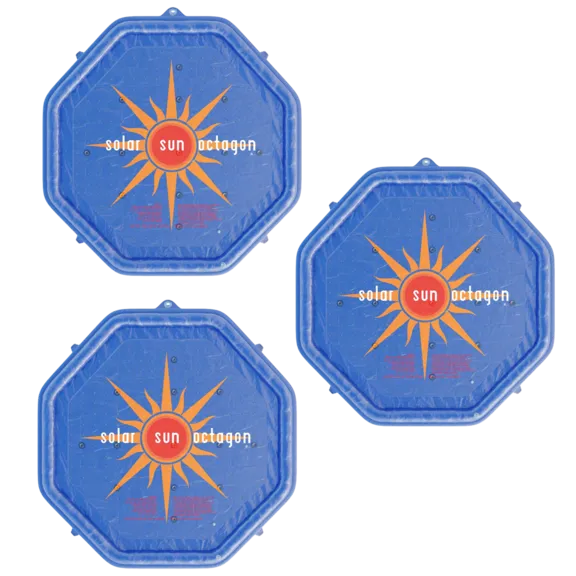 Solar Sun Rings Octagonal UV Resistant Octagonal Solar Heating Blanket for Swimming Pools, Hot Tubs and Spas (Pack of 3)