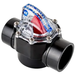 Control FlowVis 2 x 2.5" Complete Pool Flow Meter and Check Valve. Scale in GPM