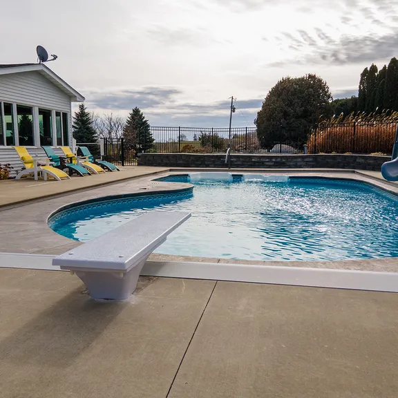 Global Pool Products 8' Diving Board Stand with Jig, 3 Bolt Base Replacement in Sand Colour for In-ground Pools