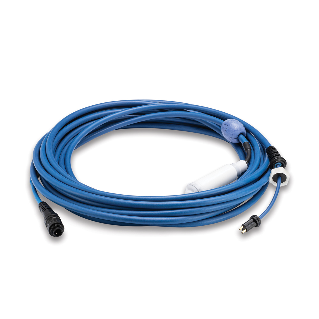 BLUE 2-WIRE CABLE WITH SWIVEL, 18M/60FT, RC SCREW