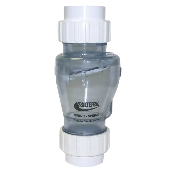 Valterra Clear 2" PVC Swing/Spring Combination Union PVC Check Valve