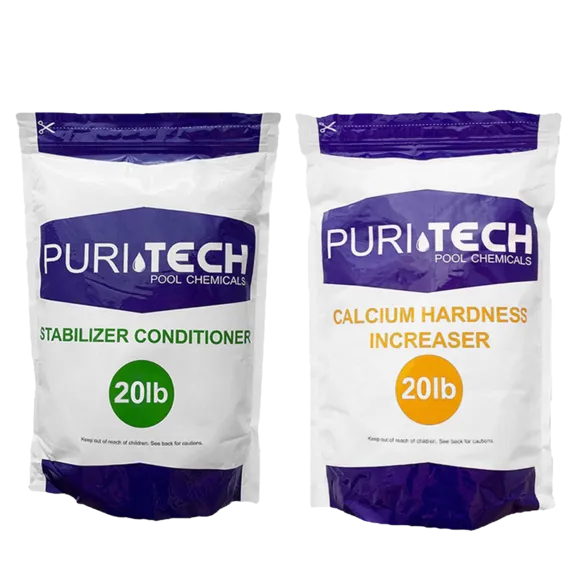 Puri Tech Chemicals 20lb Calcium Hardness Increaser and Stabilizer Conditioner Kit for Pools and Spas