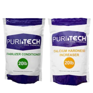 Puri Tech Chemicals 20lb Calcium Hardness Increaser and Stabilizer Conditioner Kit for Pools and Spas