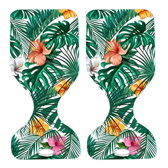 VOS Phoenix Graphic Printed Saddle Effusion Water Floats, Bacan Floral Design, 2-Pack