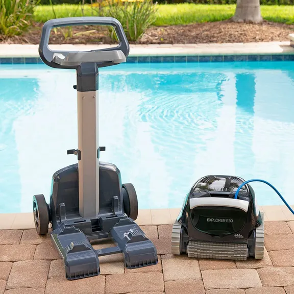 Dolphin Explorer E30 WiFi Automatic Robotic Pool Cleaner With Universal Caddy