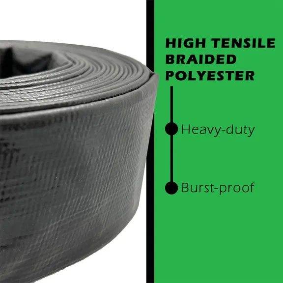 Primal Accessories Commercial Grade 2-Inch x 100-Feet, 3 Bar/43.5 psi Black Backwash Hose