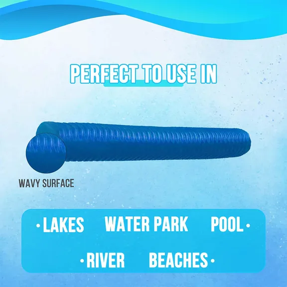 VOS Mega Foam Wavy Pool Noodle, Blue