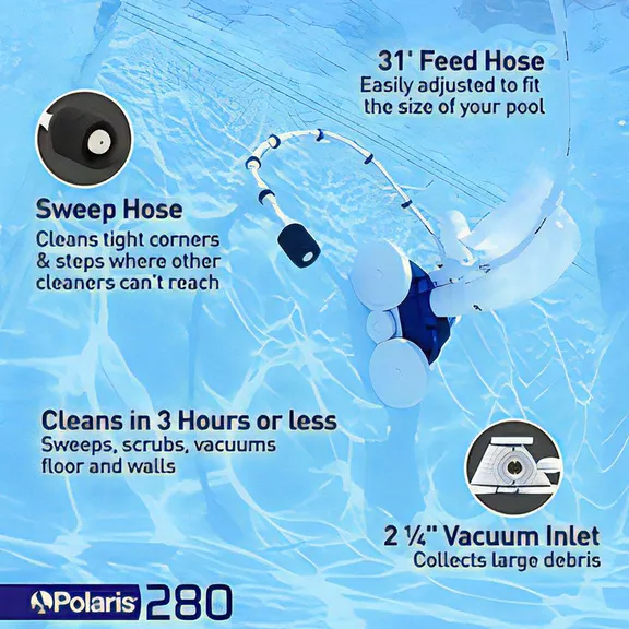 Polaris Vac Sweep 280 F5 - Automatic In-Ground Swimming Pool Cleaner