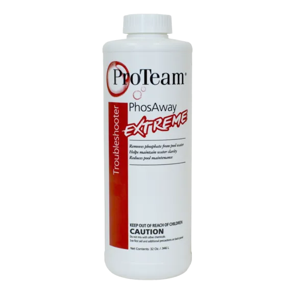 ProTeam PhosAway EXTREME, Phosphate Remover Controls Algae in Swimming Pools 1qt