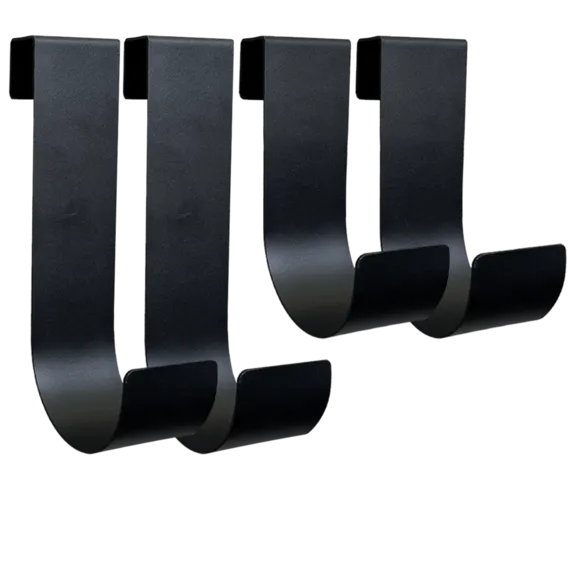 Primal Accessories Adjustable Fence Hook Kit - 2 Large (10 inch) and 2 Small (6 inch) - Black