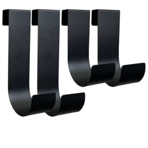 Primal Accessories Adjustable Fence Hook Kit - 2 Large (10 inch) and 2 Small (6 inch) - Black