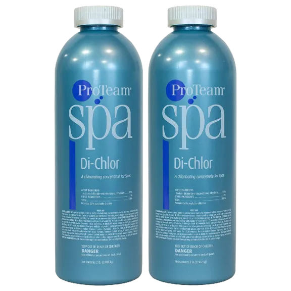 ProTeam Spa Di-Chlor 2lb Chlorine Powder Concentrate for Safe and Clear Spas, 2 Pack