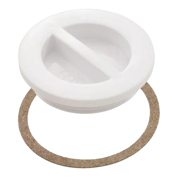 Hayward White 1.50" MPT Flush Plug with Gasket