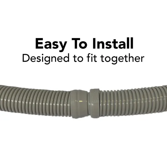 Puri Tech Universal Suction Hose for Swimming Pool Cleaner 1.5-inch x 4-feet, Light Grey (Pack of 8)