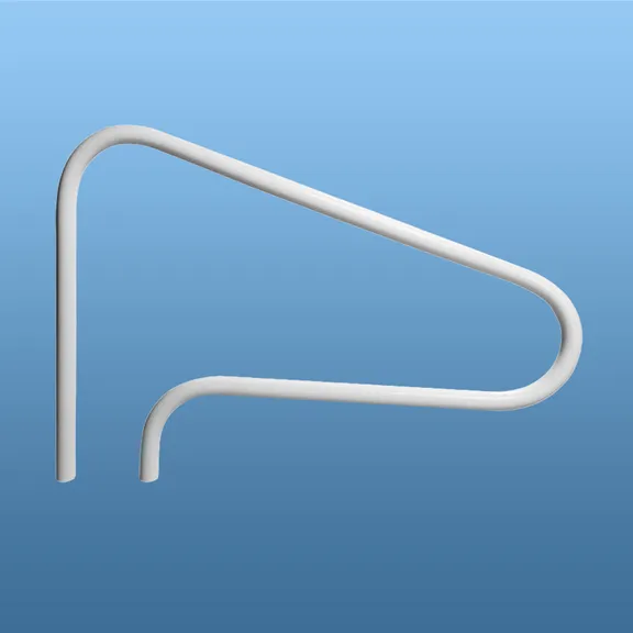 Saftron 3-Bend Return-to-Deck Handrail in Figure 4 Style, 48" x 32", White