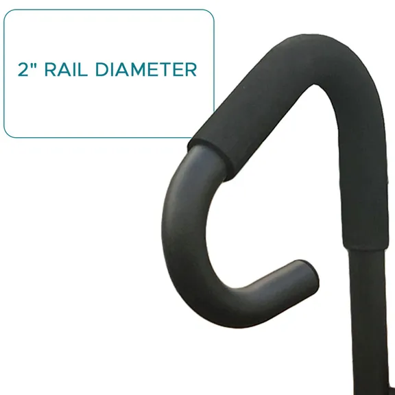 Puri Tech 2" Portable Safety Handrail with Skirt Mount for Spa, Foam Grip, Indoor/Outdoor, Black