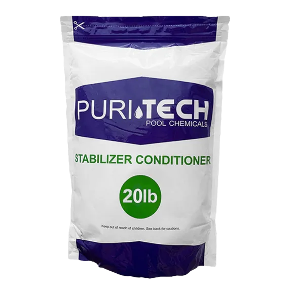 Puri Tech 20 lbs Pool Chemical Stabilizer and Conditioner - UV Protection with Improved Chlorine Effectiveness for Pools and Spas